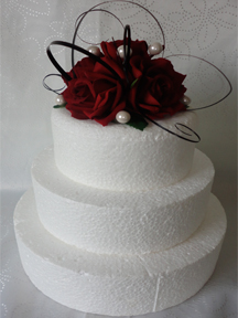 Red Rose Cake Topper With Beargrass & Pearls